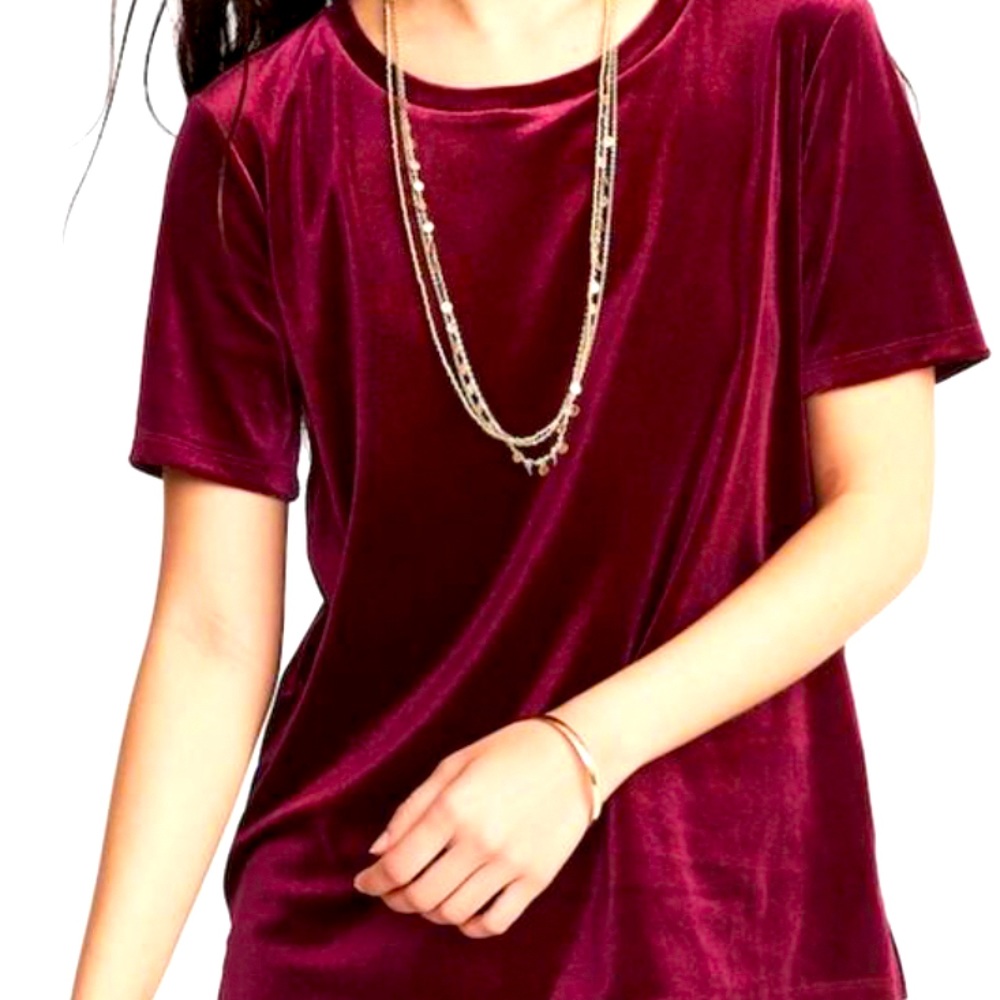 Old Navy Burgundy Velvet Shirt NWT